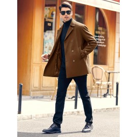 Plus Size Mens Stylish Solid Coat - Thick, Warm, and Comfortable for Spring, Fall, and Winter Seasons