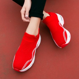 Women's Walking Shoes Slip-on Sock Sneakers Ladies Nursing Work Air Cushion Mesh Casual Running Jogging Shoes