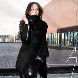 New Fashion Women Asymmetric Coat Thin Jacket Temperament Overcoat Loose Long Outerwear