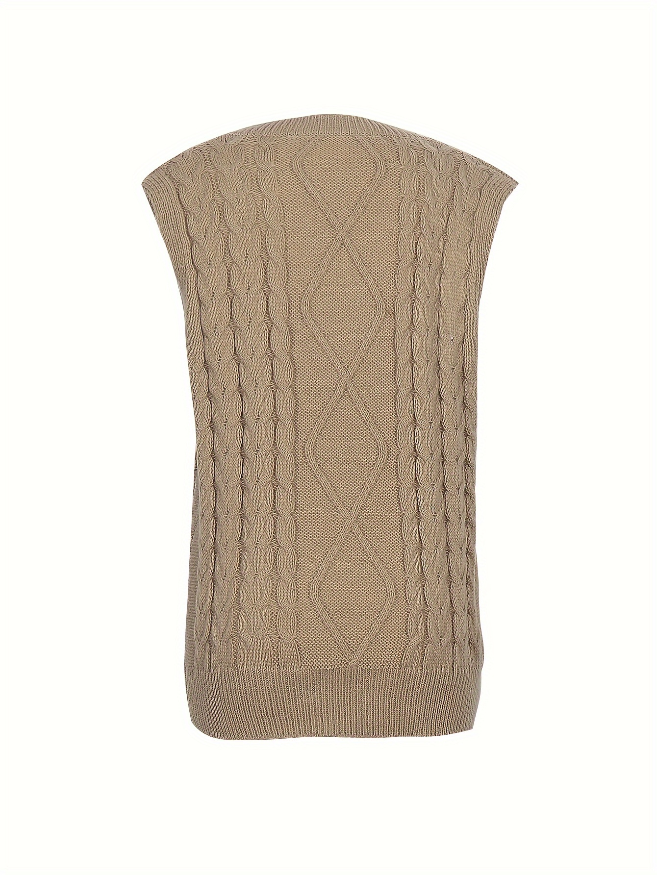 plus size preppy sweater vest womens plus solid argyle knit v neck slight stretch vest details 2