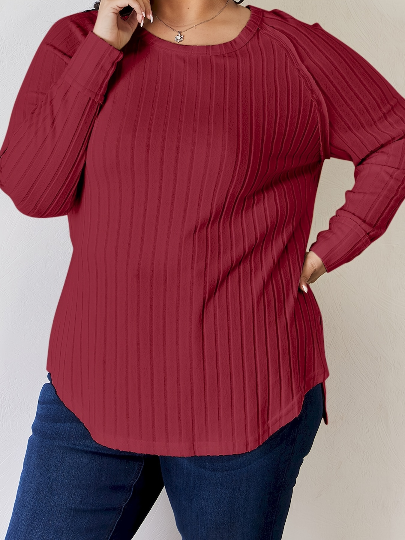 full size ribbed round neck   t shirt details 8