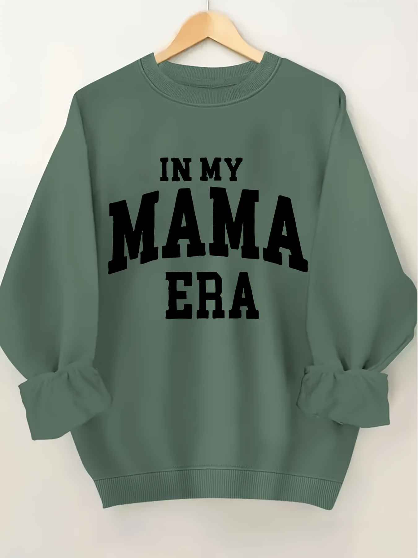 plus size mama print sweatshirt crew neck casual sweatshirt for fall spring womens plus size clothing details 19