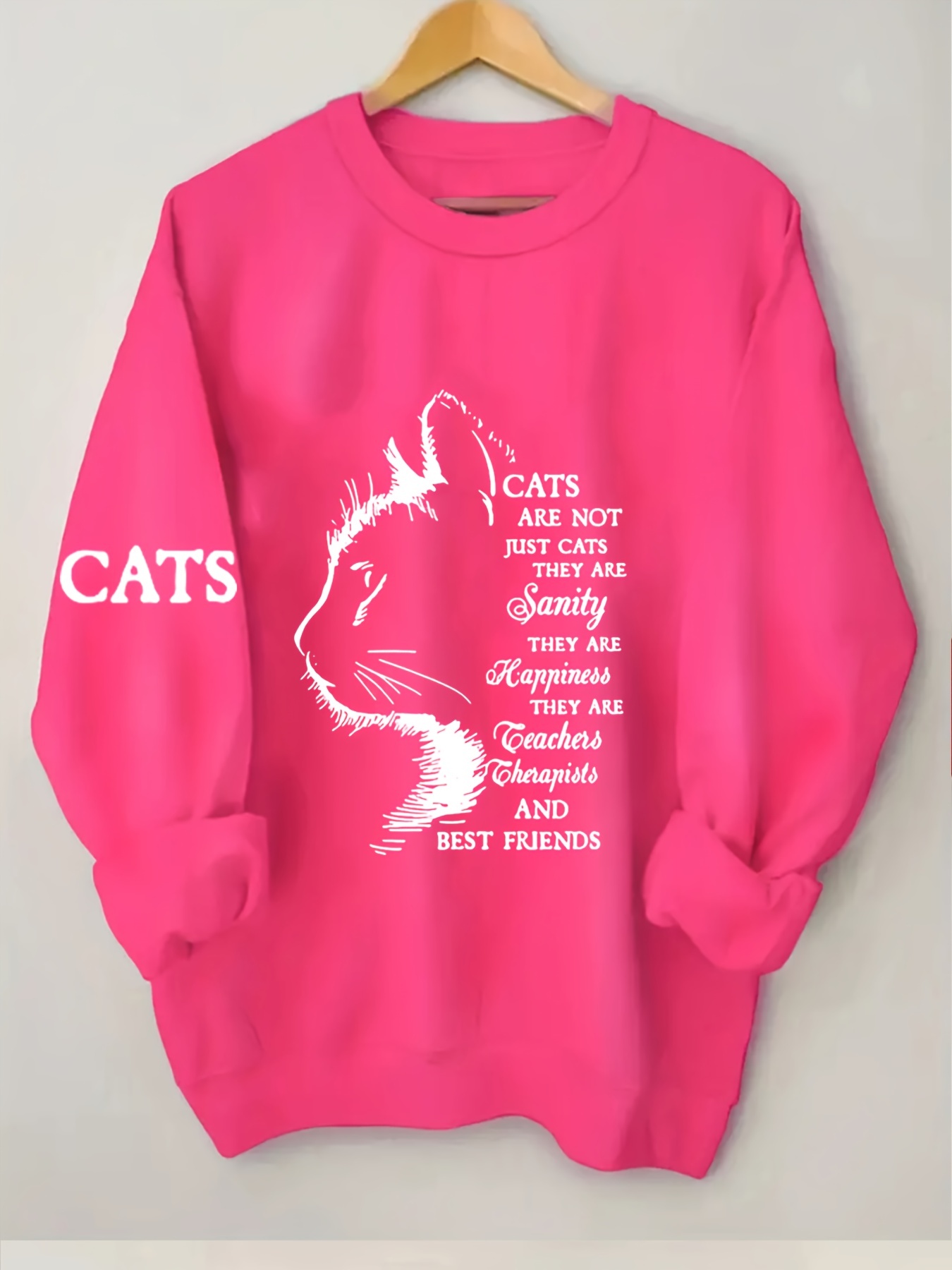 plus size cat print sweatshirt casual long sleeve crew neck sweatshirt womens plus size clothing details 17