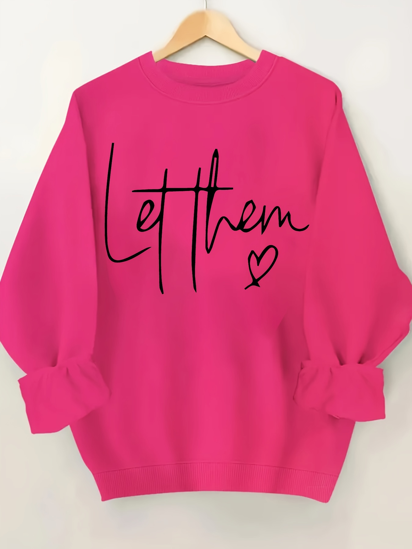 plus size letter print sweatshirt casual long sleeve crew neck pullover sweatshirt womens plus size clothing details 9