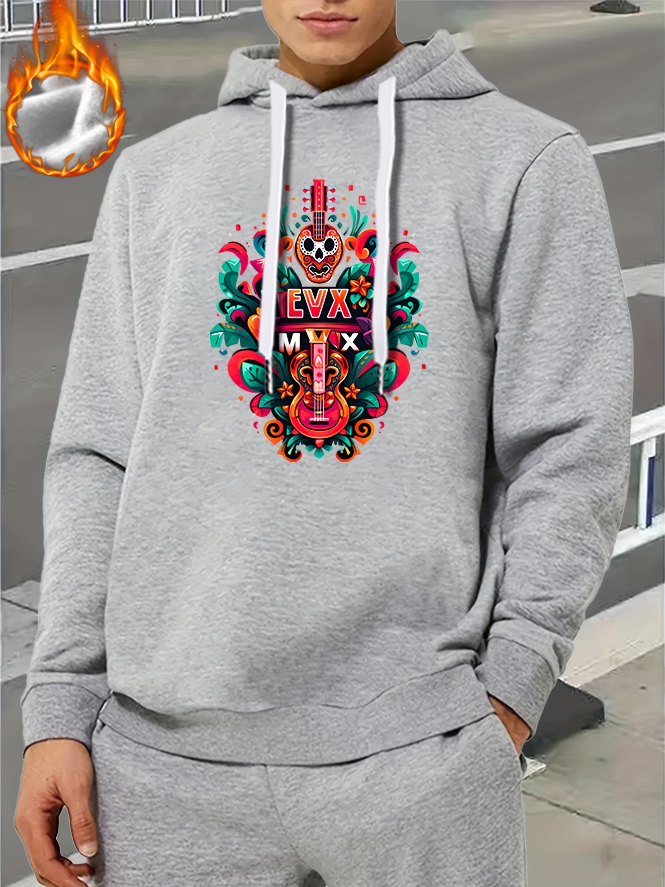 plus size mens ethnic style animal violin print hoodies oversized hooded sweatshirt for autumn winter mens clothing details 25