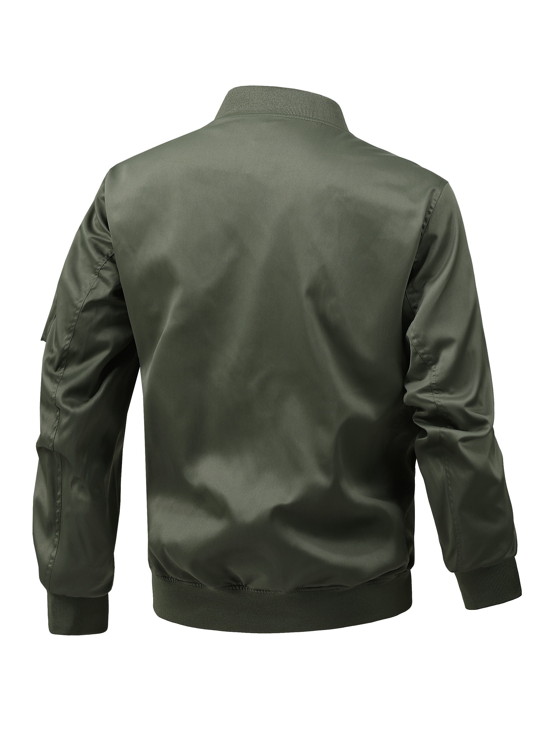 mens plus size windbreaker jacket with zip closure and baseball collar casual street style details 14