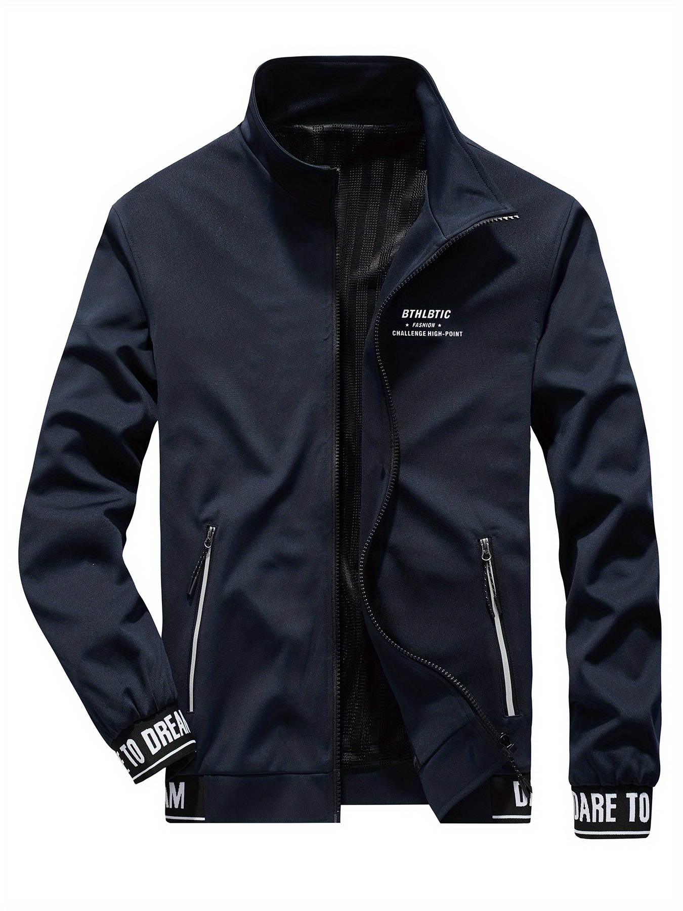 plus size mens track jacket spring summer zipper coat for morning practice workout details 0