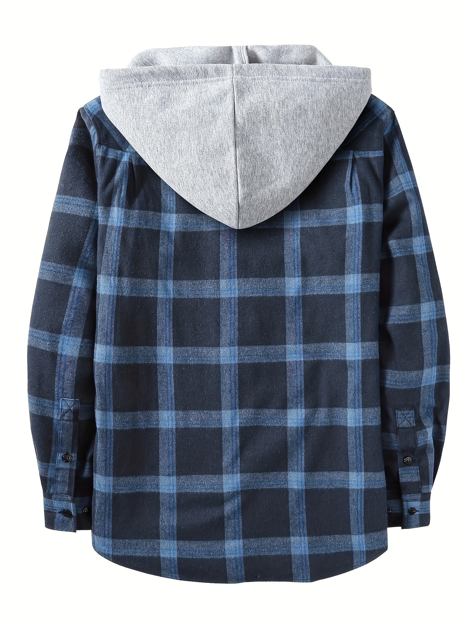 plus size mens plaid hooded jacket fashion hoodies fall winter mens clothing details 12