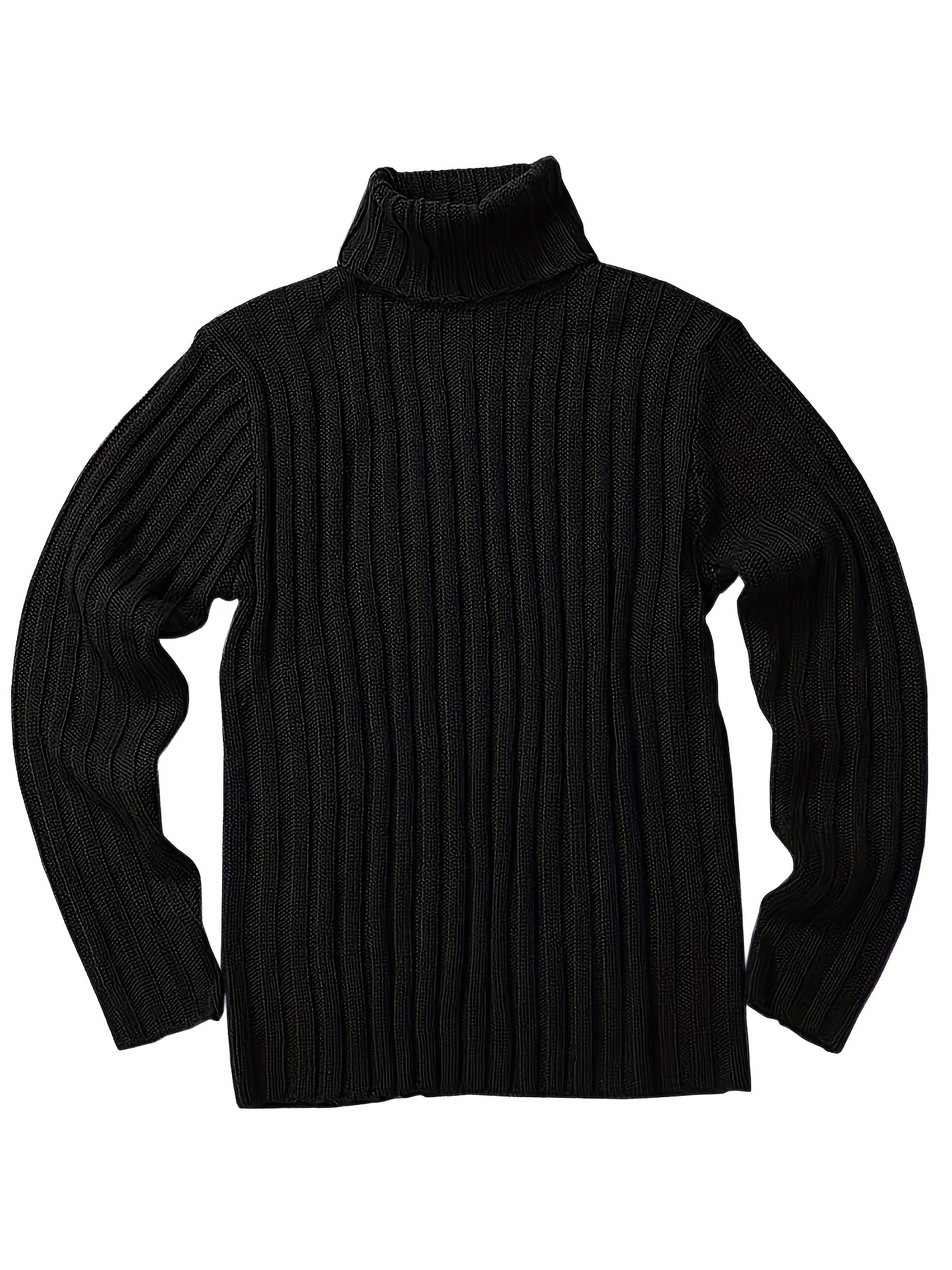 fashionable mens solid turtleneck knit sweater plus size males pullover sweater for autumn and winter leisurewear for big and tall guys details 47