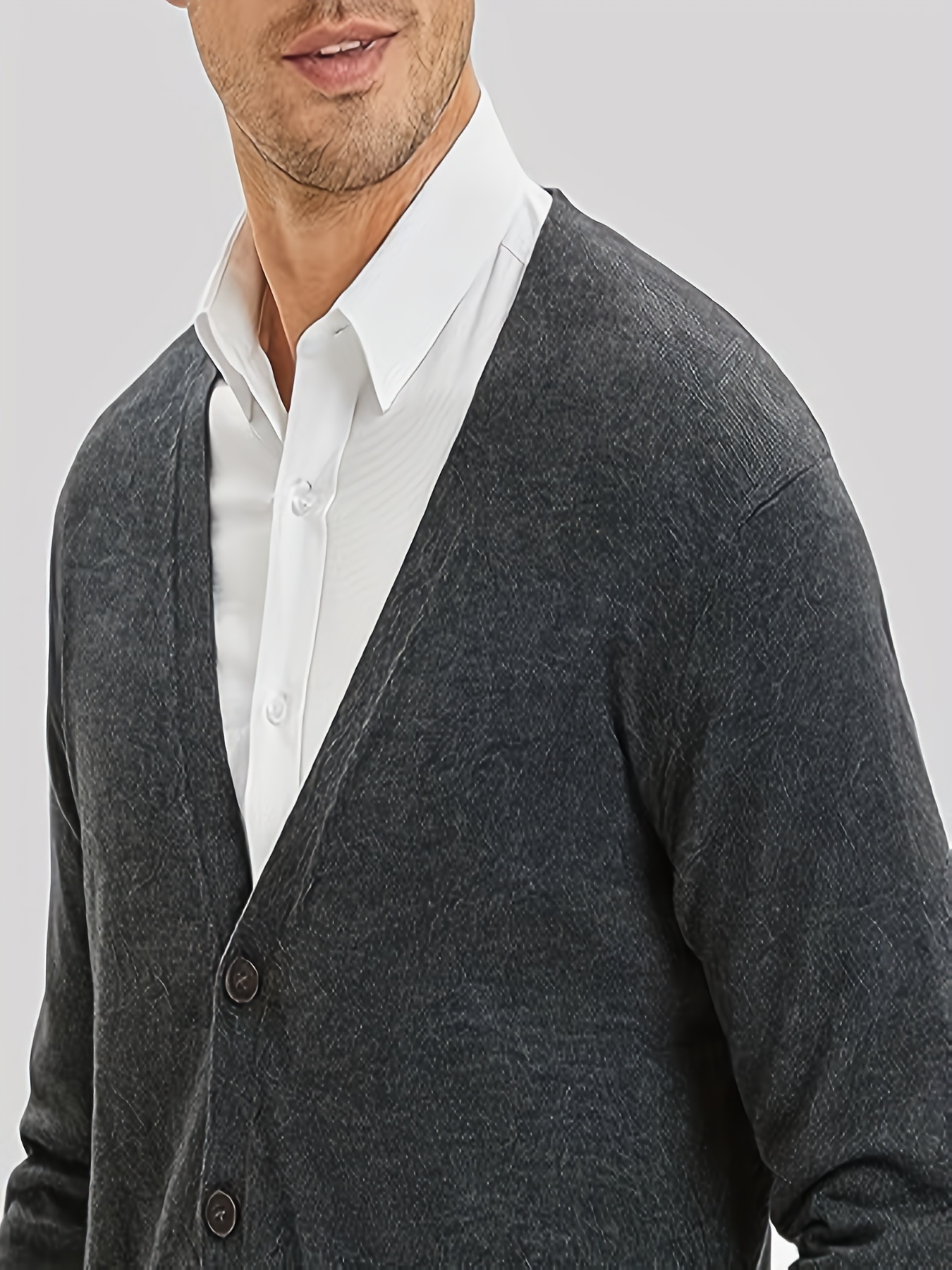 mens knitted cardigan wool blend long sleeve knitted coat mens wool sweater details 9