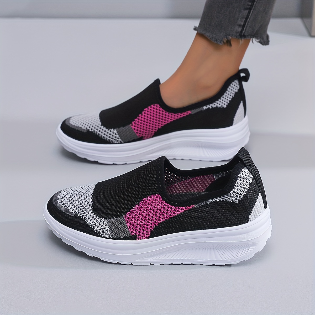 Women s Slip Platform Sneakers Casual Breathable Walking details 1