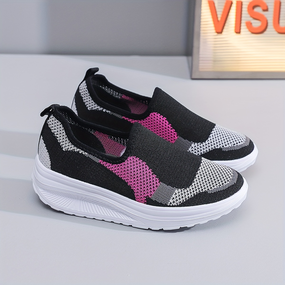 Women s Slip Platform Sneakers Casual Breathable Walking details 3