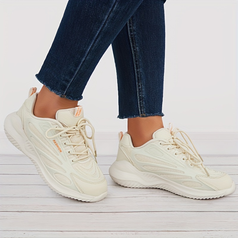 Women s Lace Chunky Sneakers Breathable Mesh Non Slip details 2