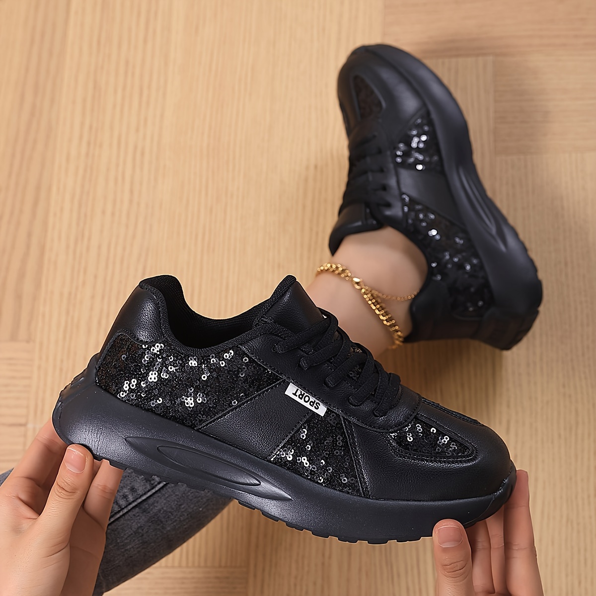 Women s Shiny Fashion Sneakers Breathable Summer Shock details 6