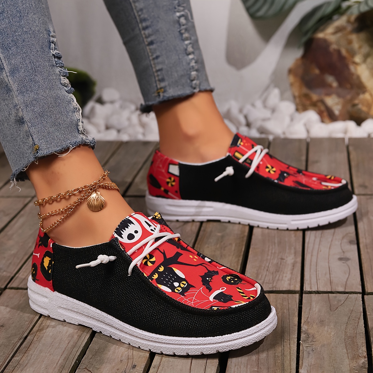 Halloween Cute Cartoon Print Sneakers Lightweight Breathable details 0