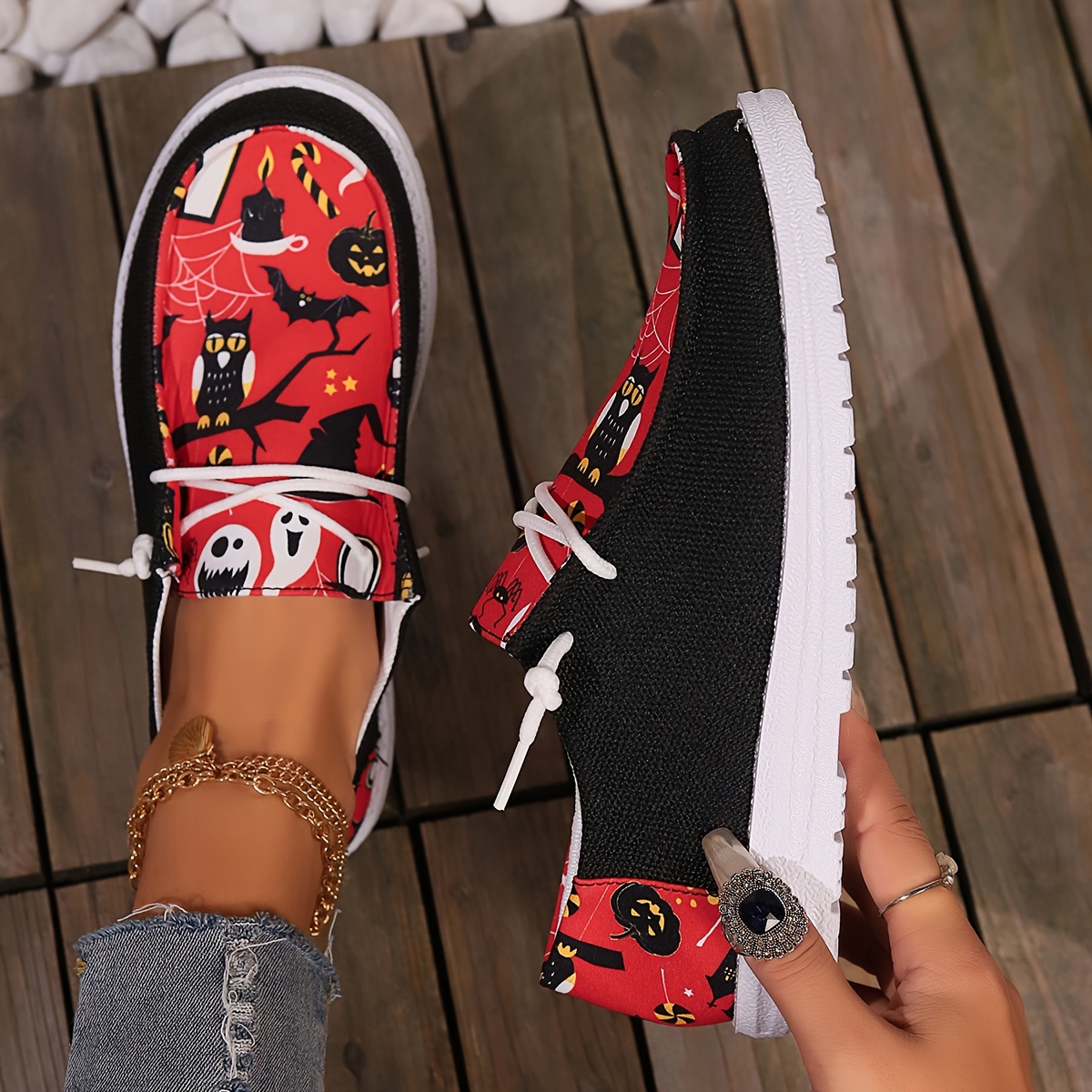 Halloween Cute Cartoon Print Sneakers Lightweight Breathable details 5