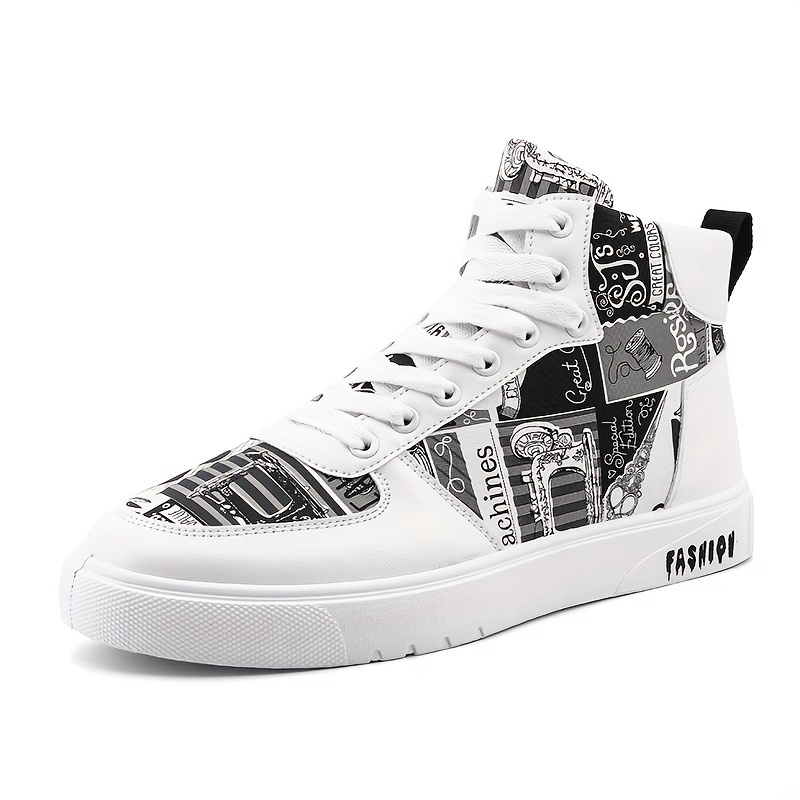 Mens High Graffiti Light Fashion Casual Joker Mens Shoes Shop The Latest Trends Temu details 1