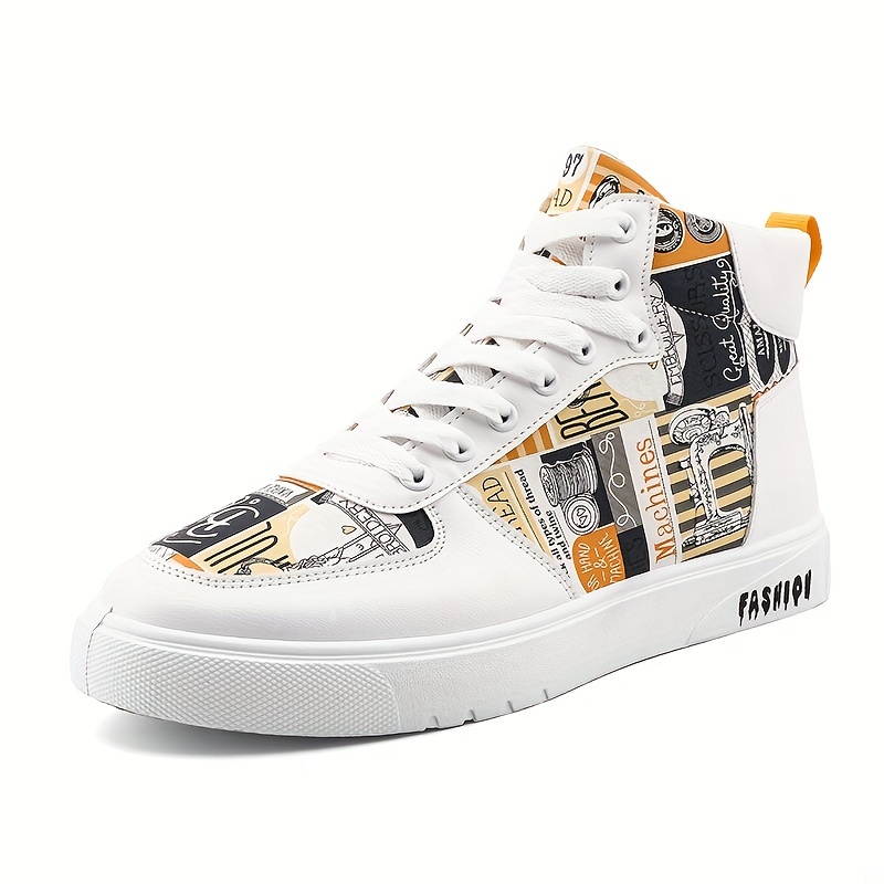 Mens High Graffiti Light Fashion Casual Joker Mens Shoes Shop The Latest Trends Temu details 7