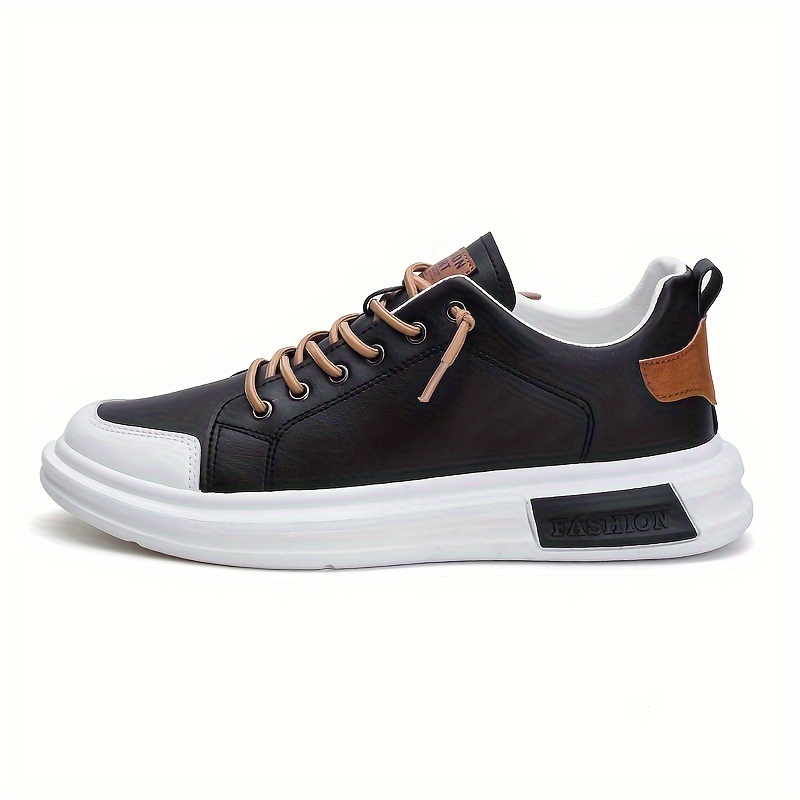 Mens Low Top Colour Block Chunky Skateboard Shoes Comfy Non Slip Lace Up Durable Sneakers For Mens Outdoor Activities Don t Miss These Great Deals Temu details 0