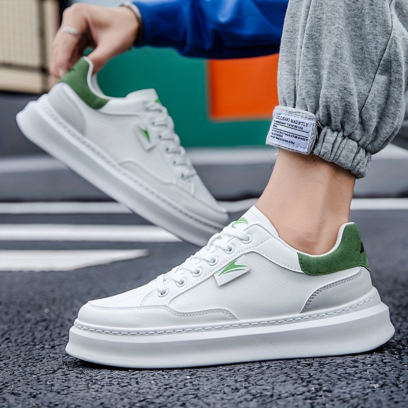 Mens Pu Leather Skate Shoes With Good Grip Lace Up Sneakers Mens Footwear Men s Shoes Temu details 6