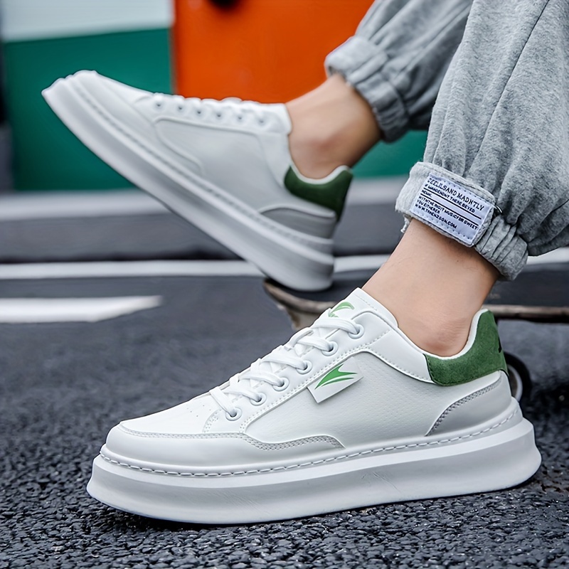 Mens Pu Leather Skate Shoes With Good Grip Lace Up Sneakers Mens Footwear Men s Shoes Temu details 7