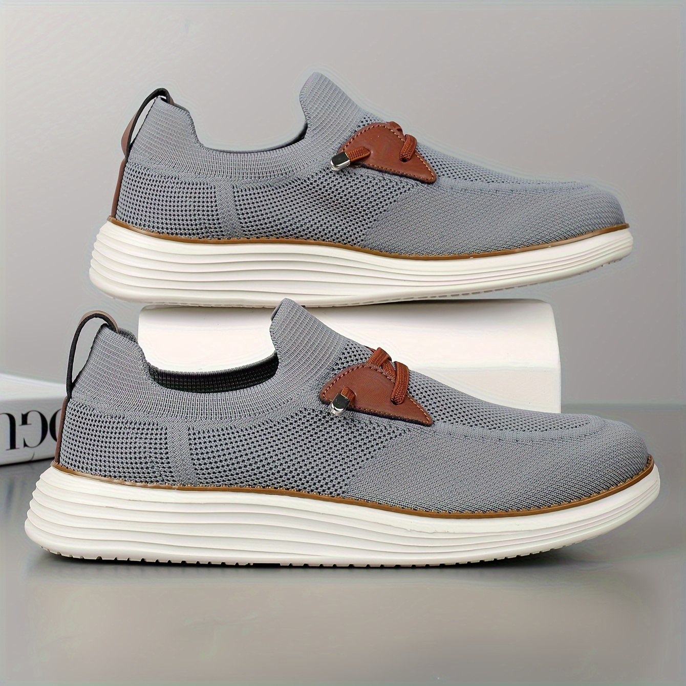 Mens Lightweight Solid Slip On Casual Shoes Non Slip Outdoor Walking Jogging Hiking All Seasons Shop The Latest Trends Temu details 4