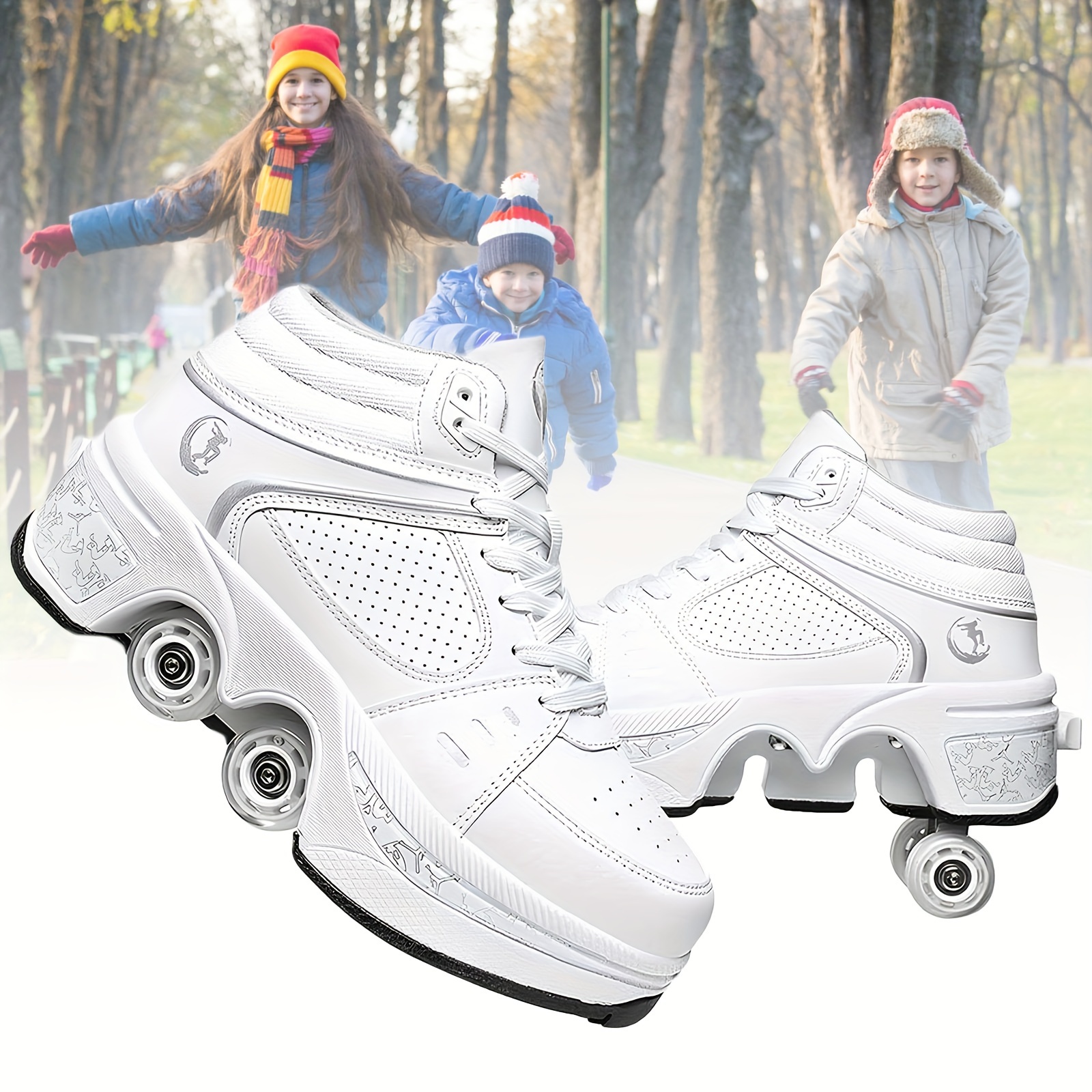   roller skate shoes for men and women sneaker skates for women shoe with retractable wheels birthday christmas details 0