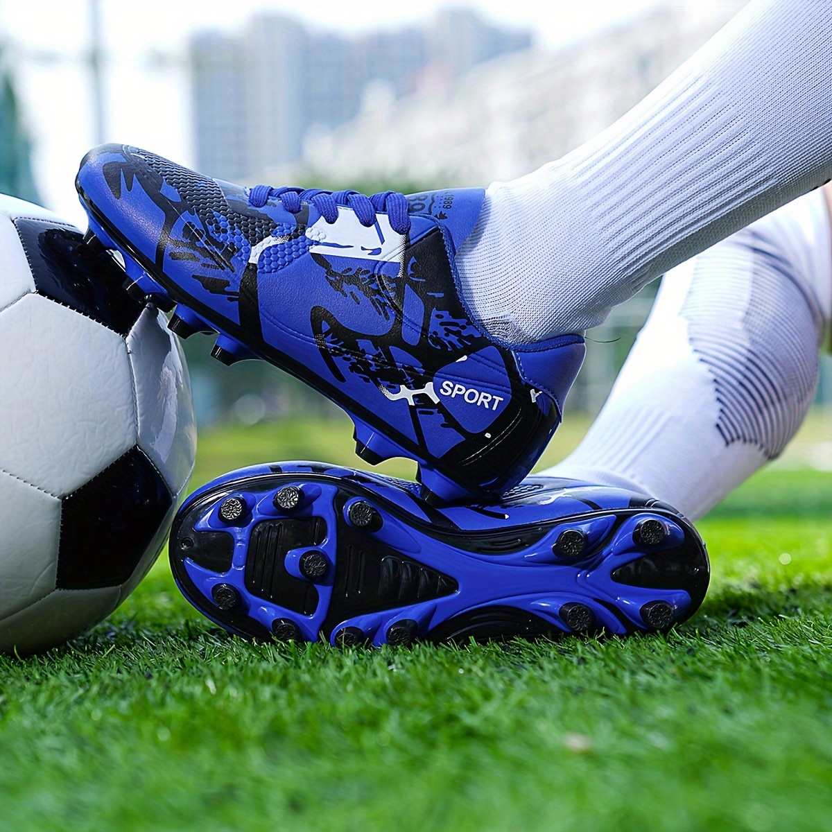 mens non slip football cleat with spikes professional comfy outdoor breathable soccer   for training competition details 2