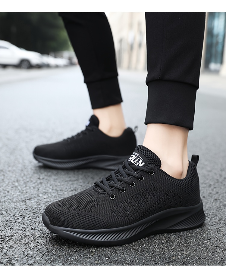 Men s Knit Breathable Running Shoes Lace Comfy Soft Sole details 10