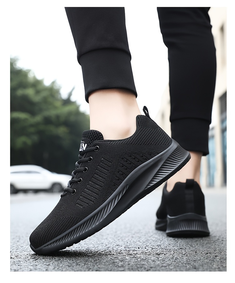 Men s Knit Breathable Running Shoes Lace Comfy Soft Sole details 11