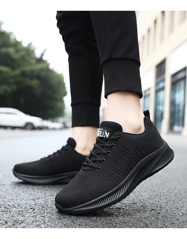 Men s Knit Breathable Running Shoes Lace Comfy Soft Sole details 12