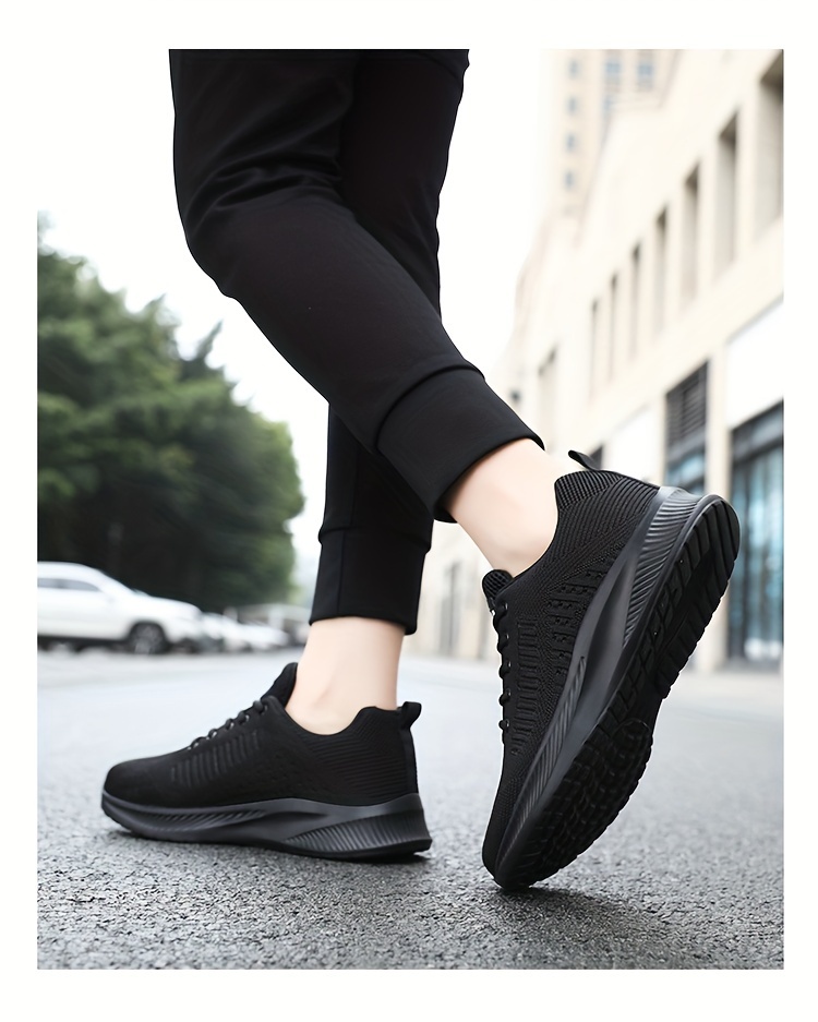 Men s Knit Breathable Running Shoes Lace Comfy Soft Sole details 13