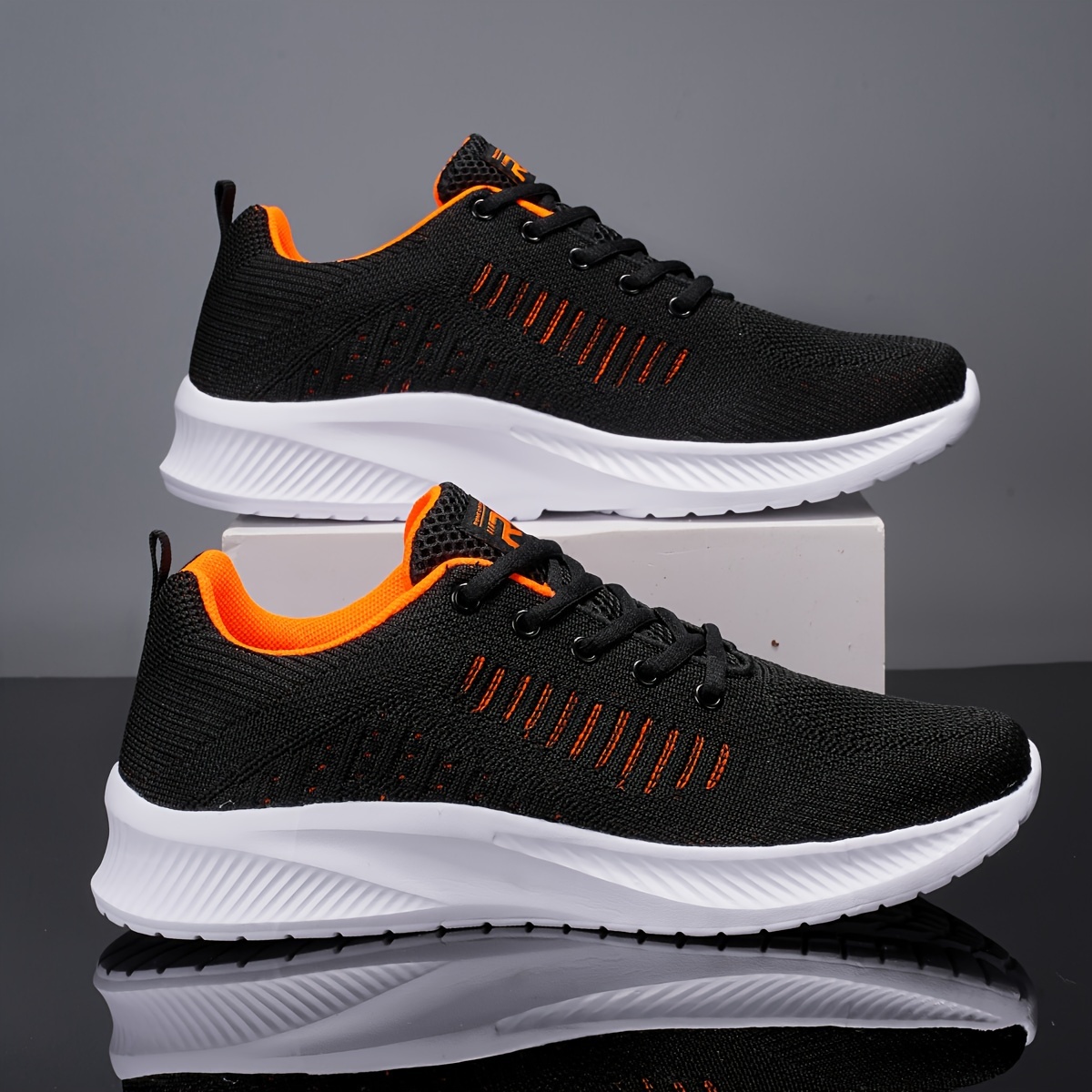 Men s Knit Breathable Running Shoes Lace Comfy Soft Sole details 16