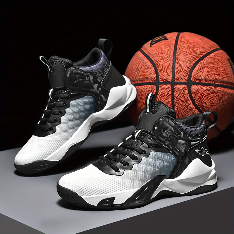 Mens Lace Up Basketball Sneakers Shock Absorbing And Breathable Athletic Shoes For Basketball Training And Competition Sports & Outdoors Temu details 3